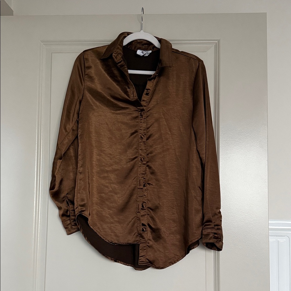 Princess Polly Rich Brown Casual Button Down Shirt